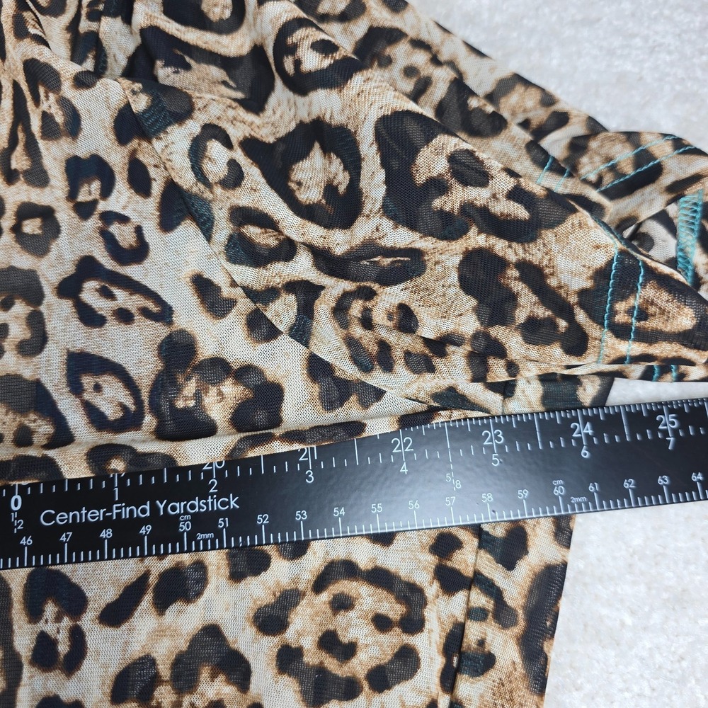 Crazy Train Kimono Women O/S Multi Leopard Serape Mesh Duster Open Cardigan - Picture 6 of 7